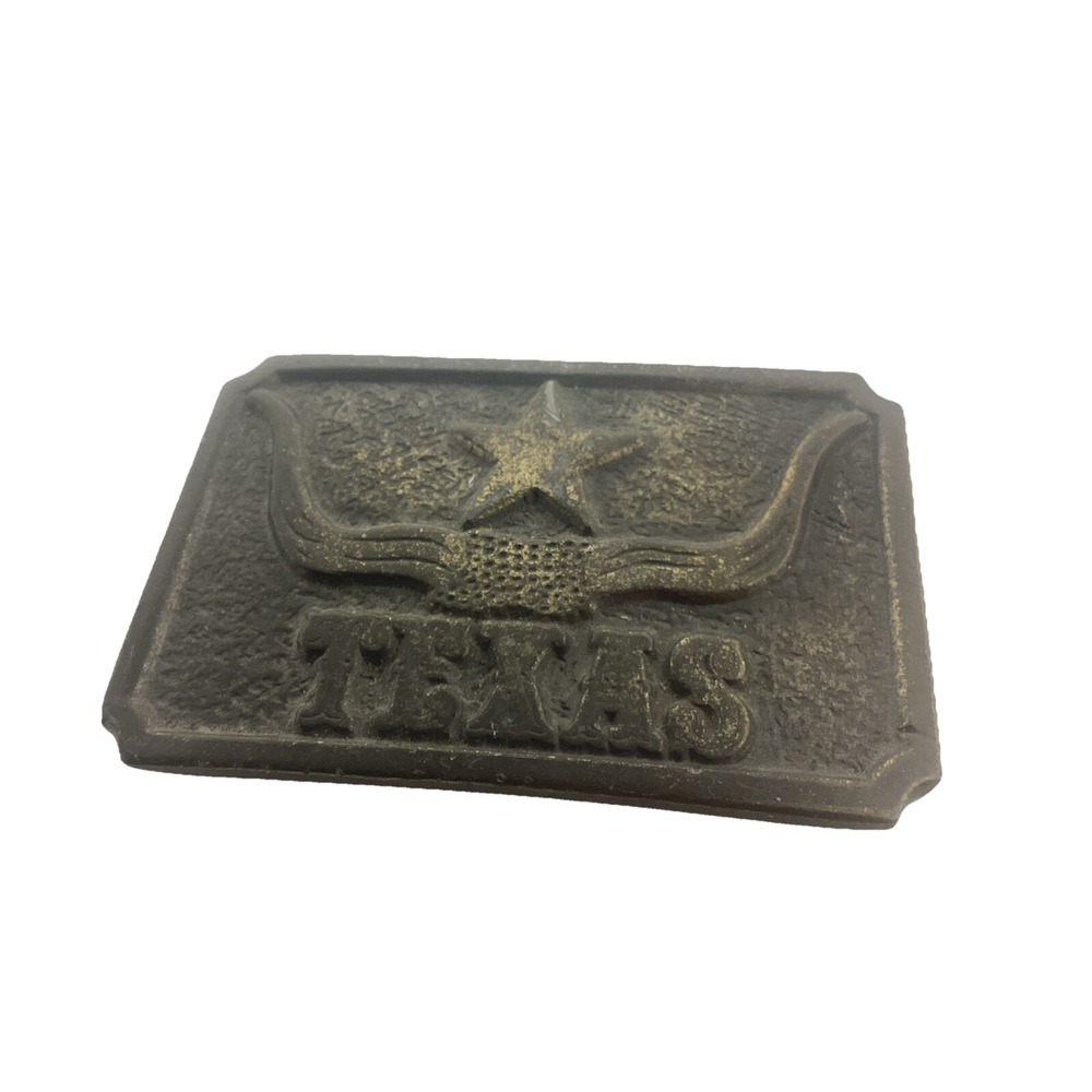 CDC Metalworks Belt Buckle Texas Star & Longhorns Large 3.5" Southern